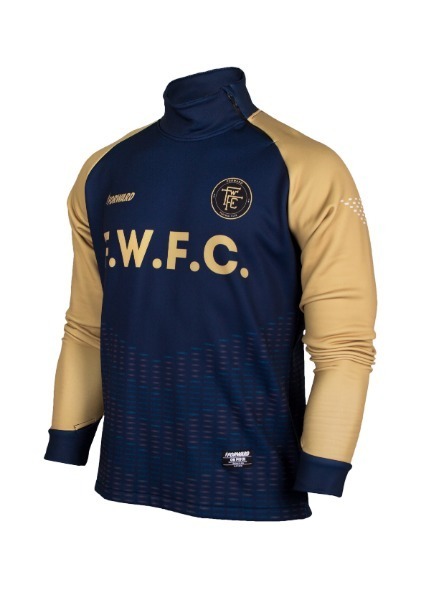 WARM-UP SIDE ZIP-UP TOP (NAVY/GOLD)